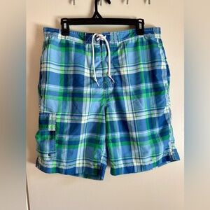 Chaps Men’s Plaid Swim Shorts Size Large